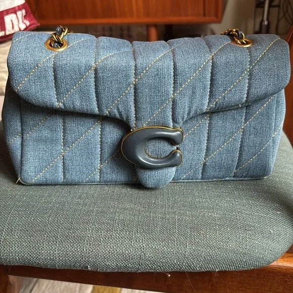 Quilted Denim Coach Tabby 26 - Picture 3 of 13